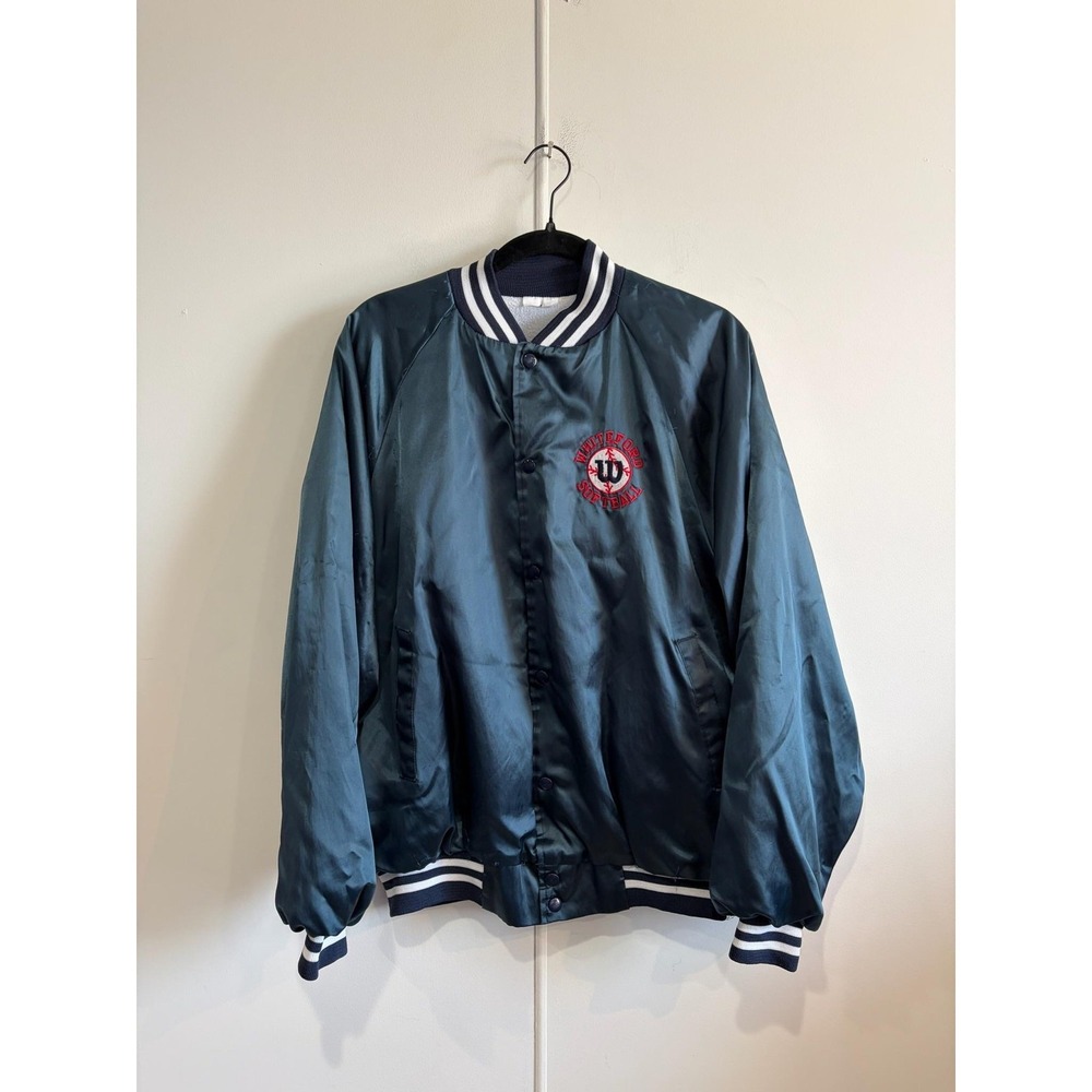 Vintage‎ Whiteford Softball Jacket Mens Large Blue Baseball Joliet IL Satin